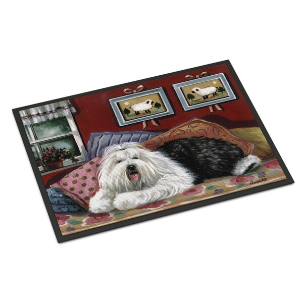 Carolines Treasures 18 x 27 in. Old English Sheepdog Sweet Dreams Indoor or Outdoor Mat PPP3266MAT - main